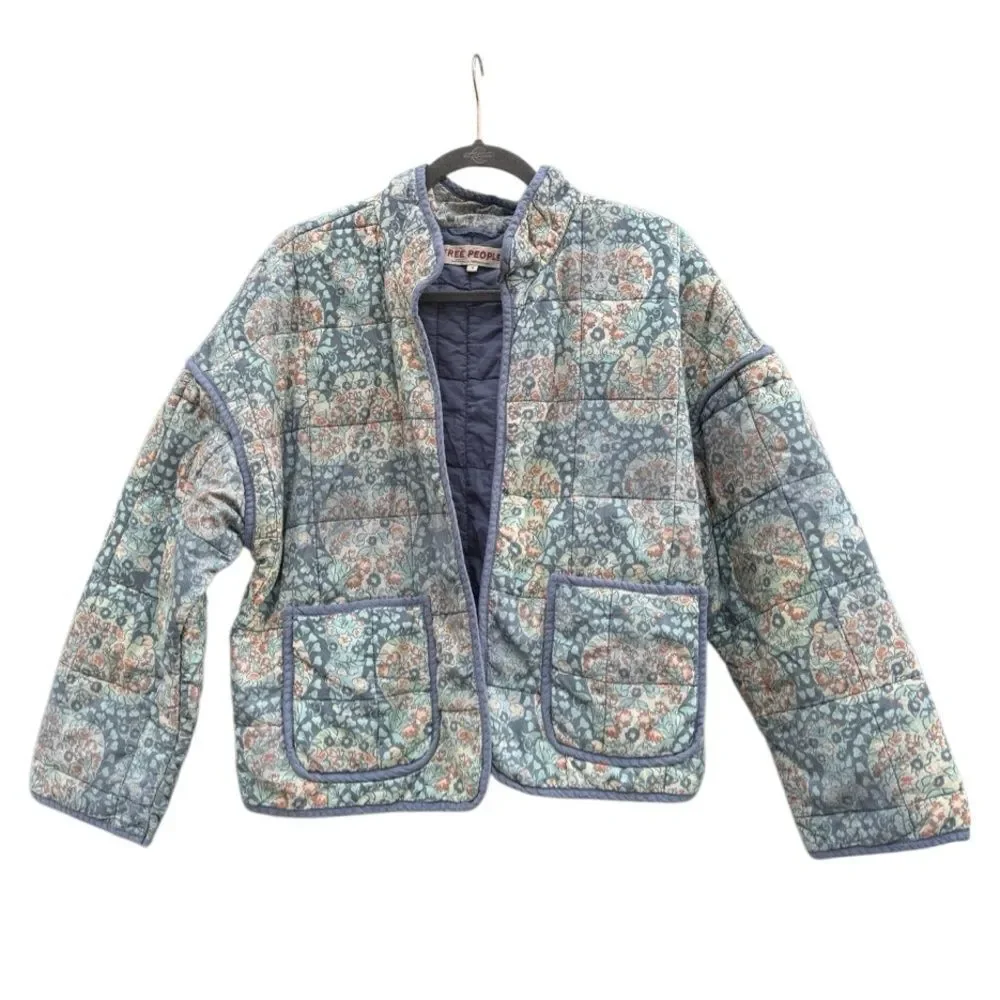 Free People Women's Chloe Cotton Floral Quilted Jacket Size Small - Picture 7 of 10